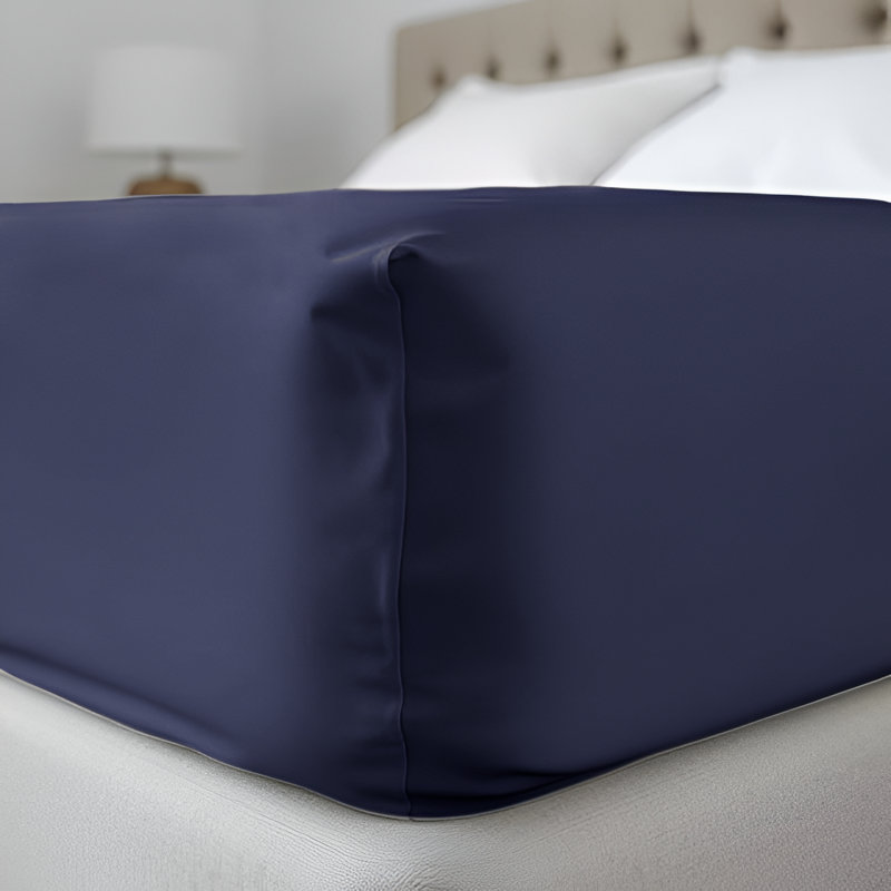 Super Soft Microfiber Deep Pocket Fitted Sheet, Double (4'6), Navy