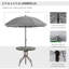 Ensemble de salle à manger de patio 6 pièces pour 4 personnes avec parasol, table d'extérieur et chaises avec 4 chaises pliantes et table ronde en verre