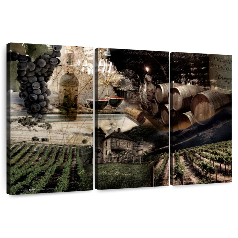 Yarlin Collage Wine, 36" H x 57" W