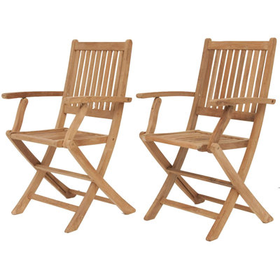 Caius Teak Solid Wood Outdoor Stacking Dining Armchair