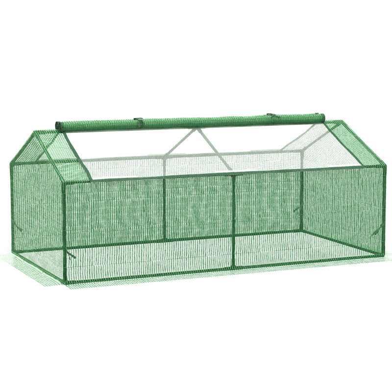 Mini serre pour l'intérieur et l'extérieur - L 70,75 po x l 35,5 po x l 27,5 po, couverture en PE de 130 g / m², aération de fenêtres à deux couches, jardin à cadre en acier avec grande circulation d'air à double fermeture à glissière,