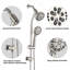 Pomme de douche à pluie coulissante en acier inoxydable sans perçage à 7 réglages, système de spa à double pomme de douche (valve brute incluse)-129237738