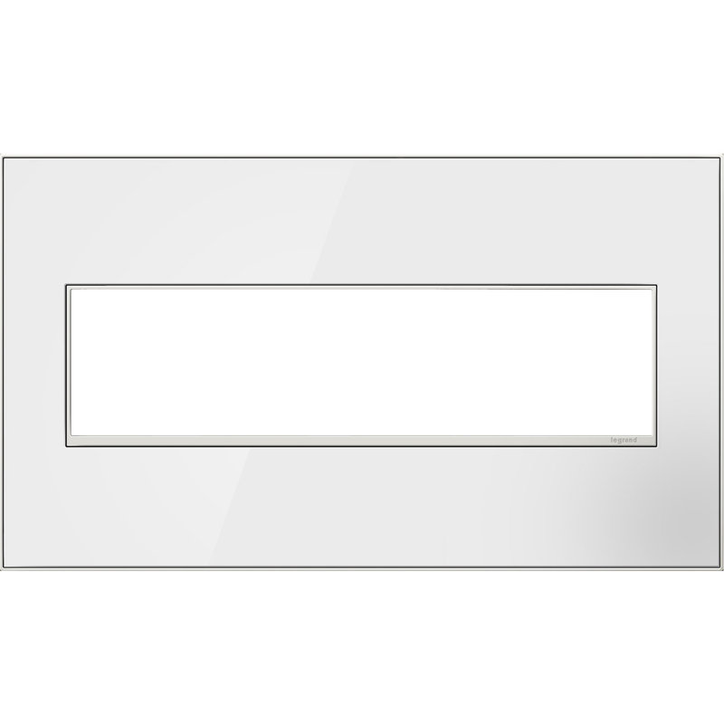 Adorne® 4 -Gang Rocker Wall Plate, Mirror White on White