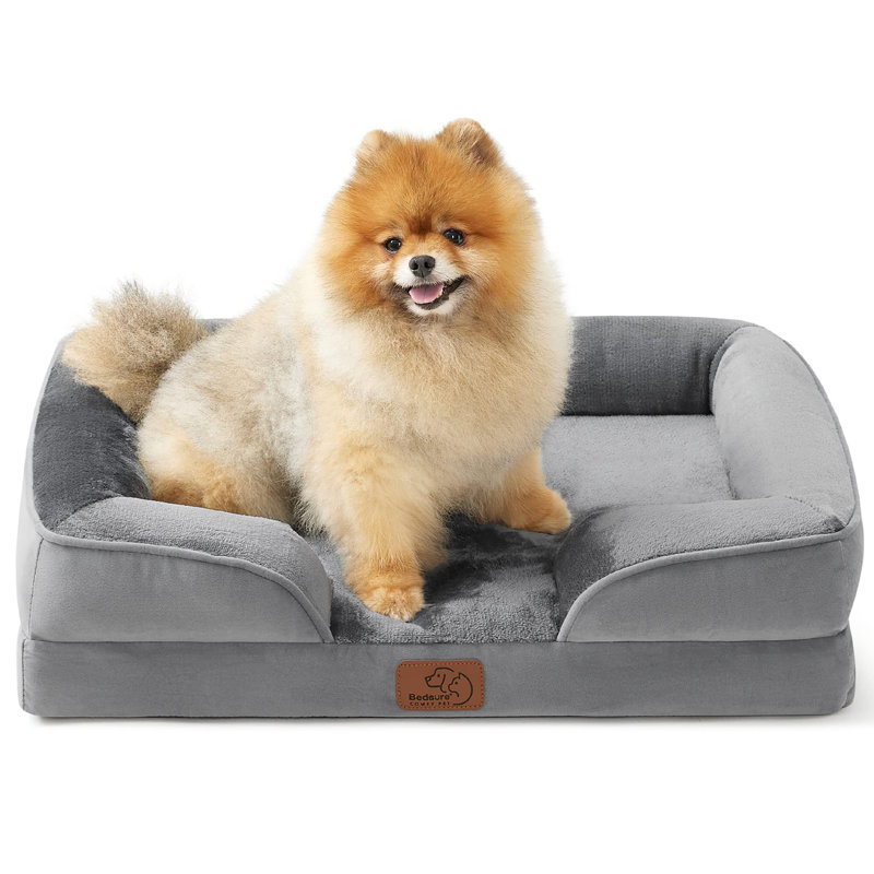 Lits orthopédiques imperméables pour lit avec housse amovible lavable, mousse de soutien, Gris