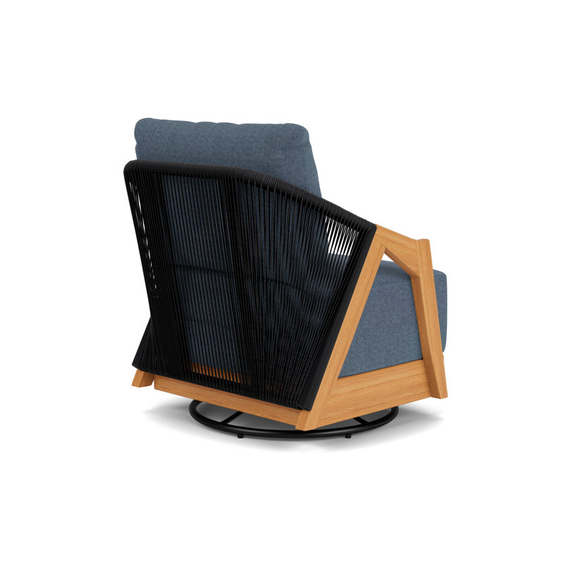 Alpine Outdoor Teak Swivel Armchair, Deluna Aegean
