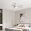 Ventilateur de plafond moderne Whisper de 42 pouces avec 5 pales ABS à installation rapide, lumière 3CCT, réversible silencieux, blanc-732778281