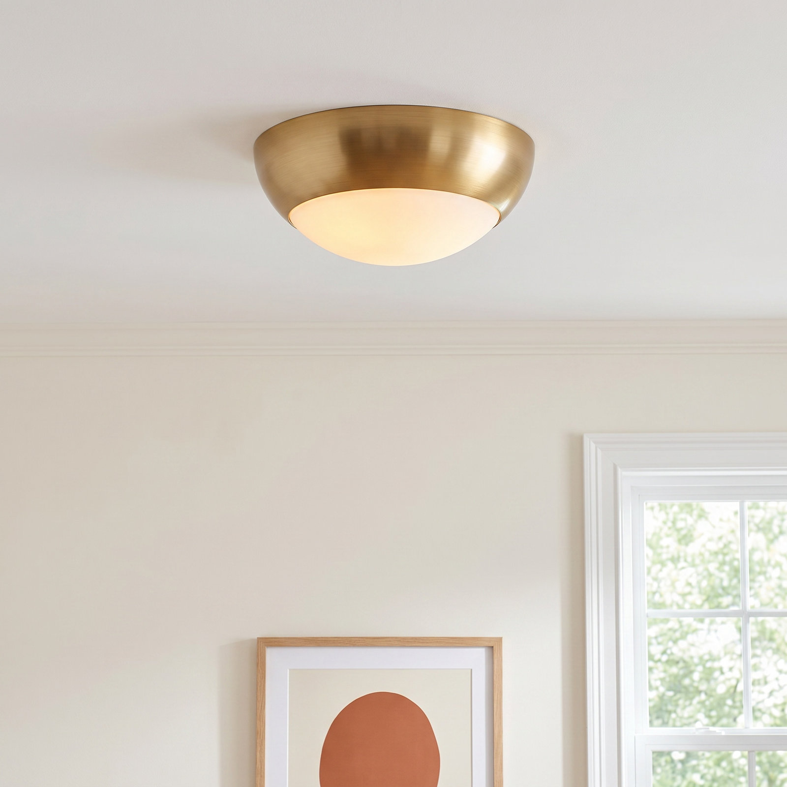 Alessia 2-Light Flush Mount, Aged Gold