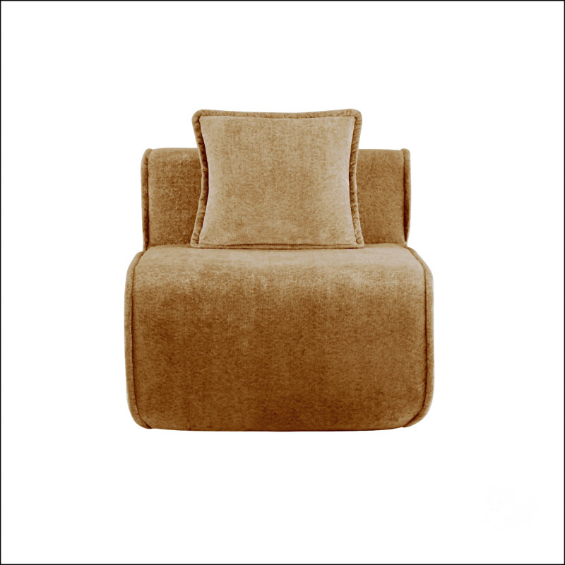 Canapé sans accoudoirs en velours brun Harrison pour les intérieurs modernes et les sièges confortables avec une sensation luxueuse.