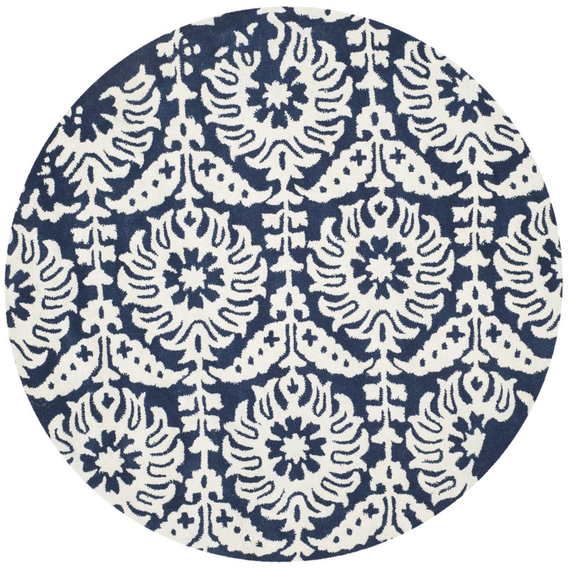 Rudra Hand Tufted Wool Rug, Round 5'