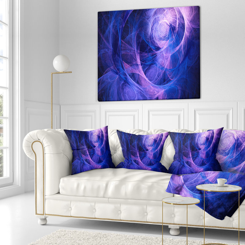 Bright Stormy Sky - Coussin imprimé abstrait, 16 po x 1 po, Coussin décoratif, Bleu