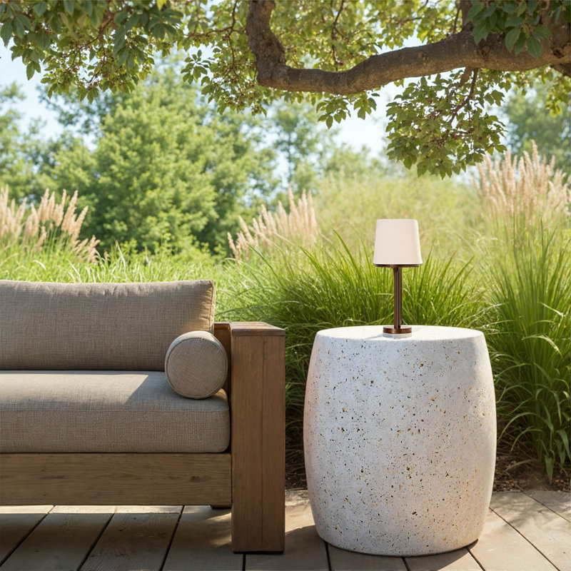 Mixx End Table, Ivory Terrazo