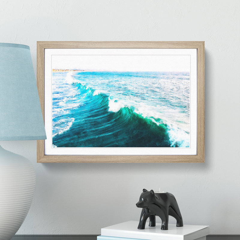 La Jolla in San Diego - Picture Frame Painting Print, 24cm H x 33cm W x 2cm D, Oak Framed