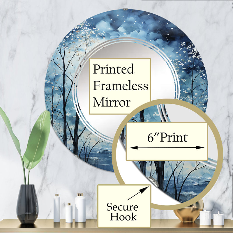 Selyan - Miroir mural floral rond, 32 po x 32 po