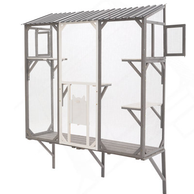 Enceinte pour chat spacieuse avec tablettes d'escalade