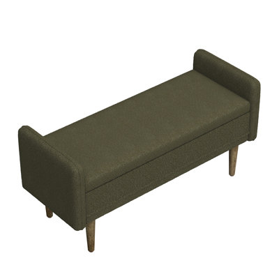 Le tabouret de rangement en velours Teddy, avec espace de rangement, convient aux appartements, salons et chambres à coucher - (45,98 po x 16,75 po x 21,75 po)