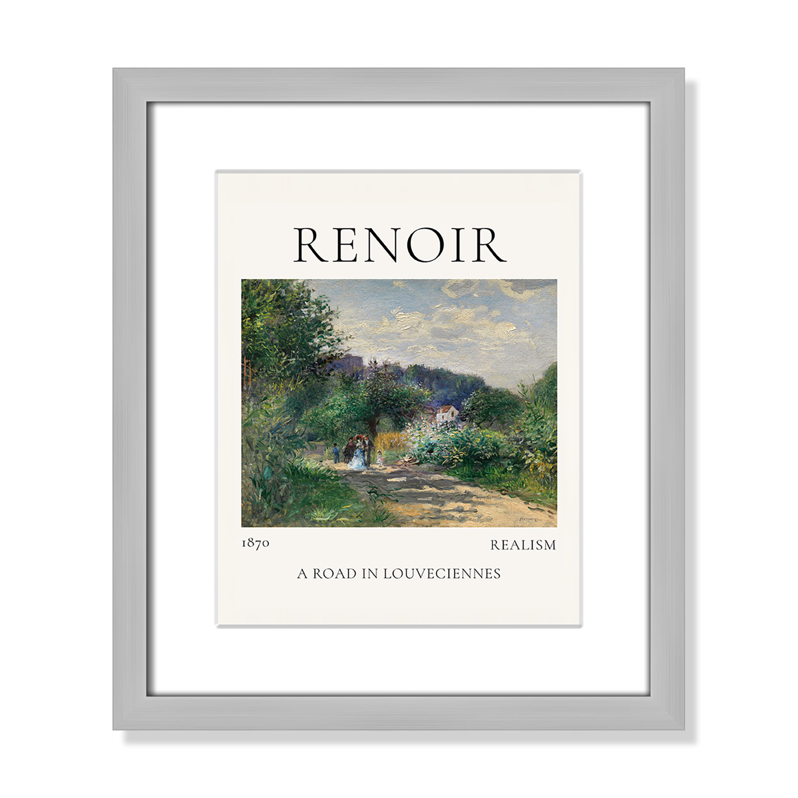 Rocchetto "A Road in Louveciennes" Print, Silver Single Picture Frame, Yes, 15" H x 13" W x 1.25" D