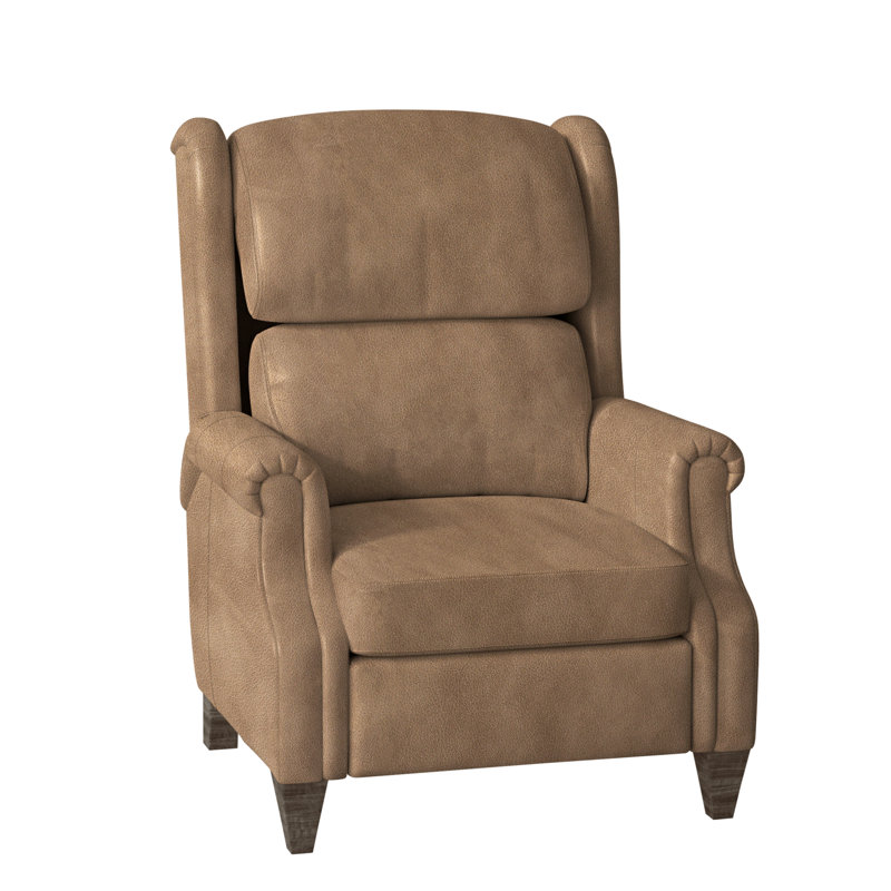 Walsh Recliner, Aline Fumo Genuine Leather, Manual, Cobblestone