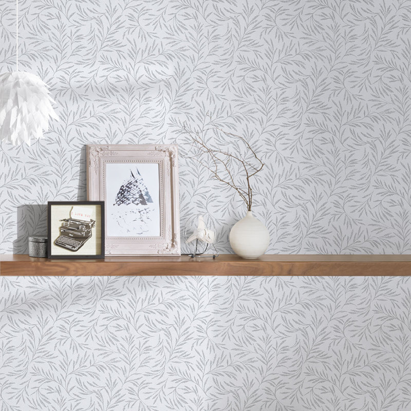 Bustos 10.05m x 53cm Matte Wallpaper Roll, Grey/White