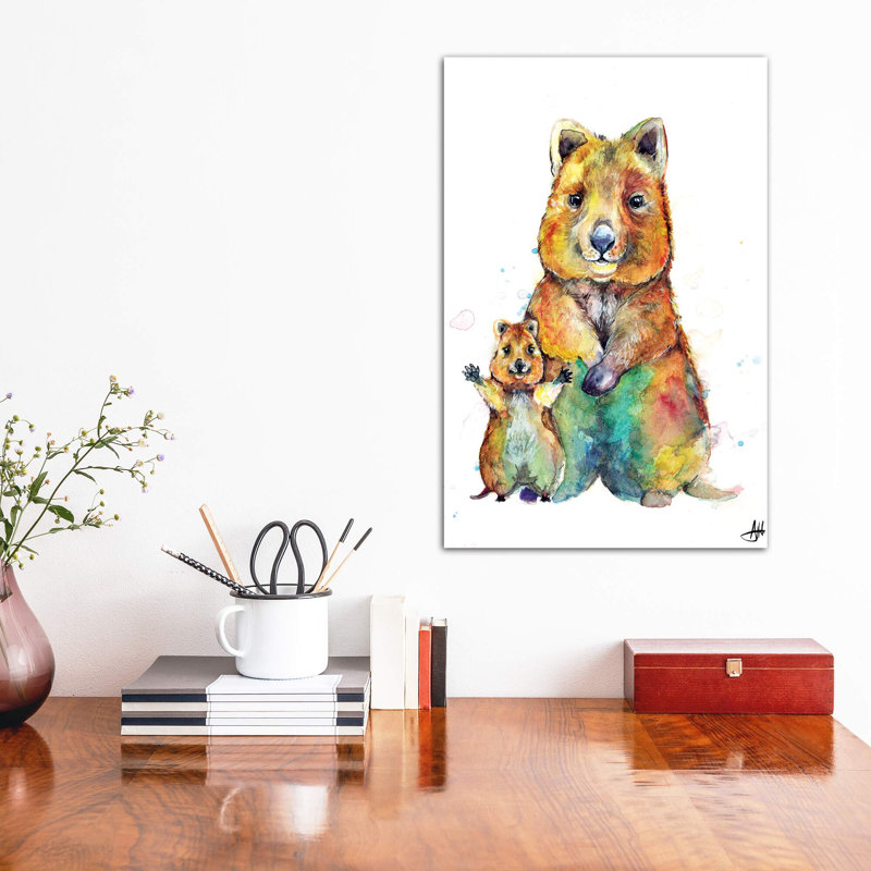 Art encadré pour enfants Qwazy Quokkas, Toile tendue, H 18 po x l 12 po x 1,5 po