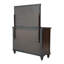 Commode 8 tiroirs et miroir chêne foncé