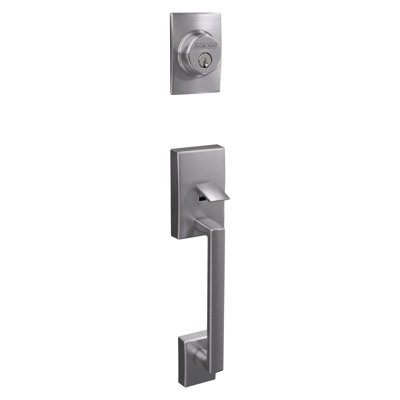 Schlage Century Handleset with Single Cylinder Deadbolt and Latitude Door Lever and Rosette