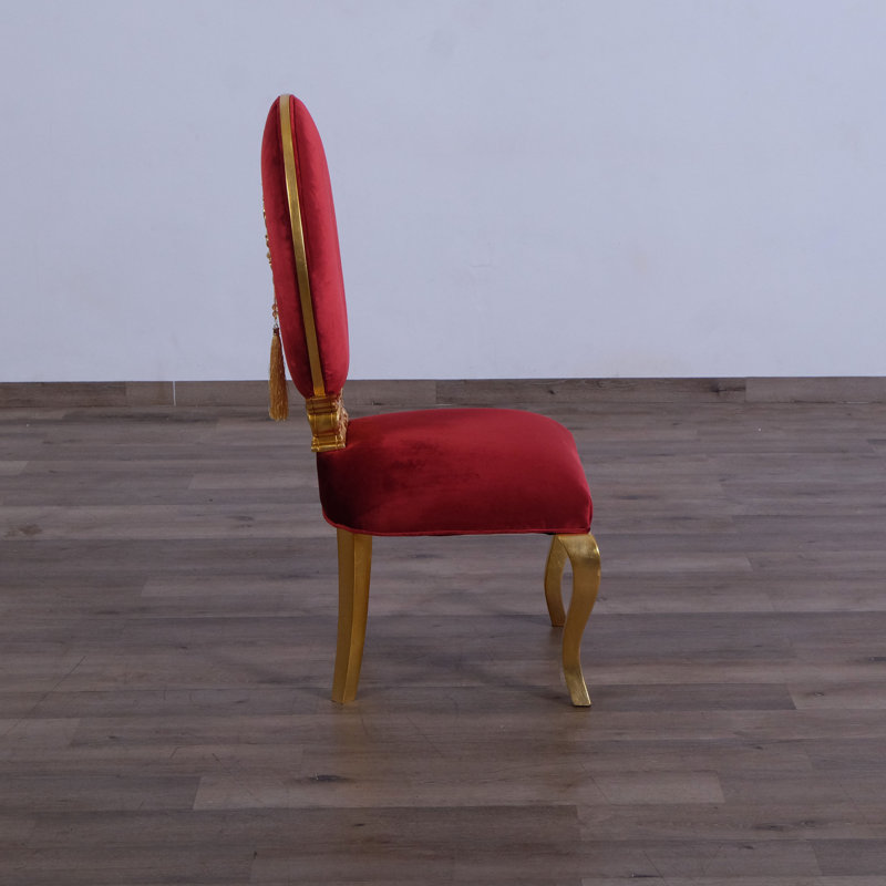 Chaise en velours Marjarie, Rouge Bourgogne
