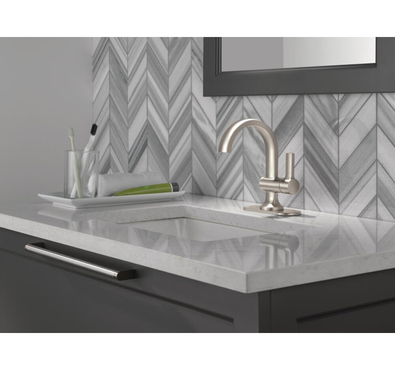 Robinet de salle de bain Albion, Nickel brossé Spotshield