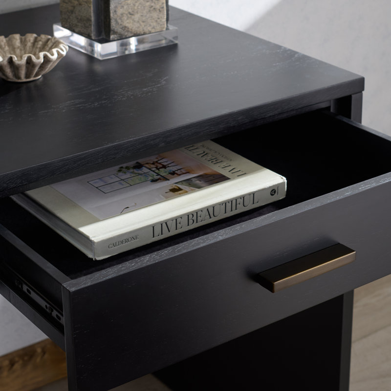 Bureau en bois 2 tiroirs Barris Jessey, Noir