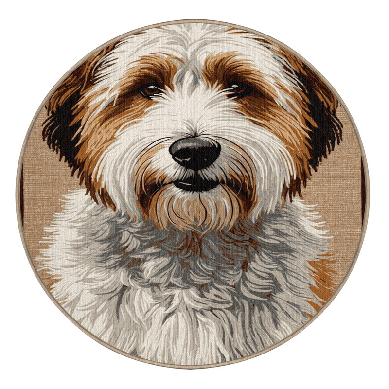 Washable Spinone Italiano Dogs Area Rug, Round 5'