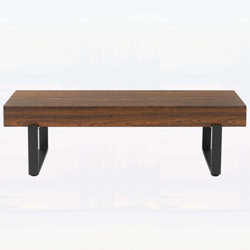Banc en bois avec structure en métal robuste pour une utilisation à l'intérieur et solutions d'assise polyvalentes, Espresso