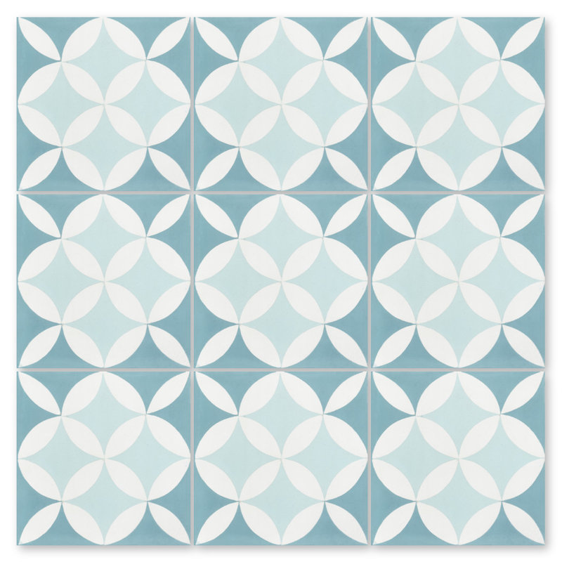 Circulos B 7.87 in. x 7.87 in. Matte Tile, Cielo