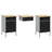 Set Of 8 Black Steel Large Adjustable Feet Work Cabinet