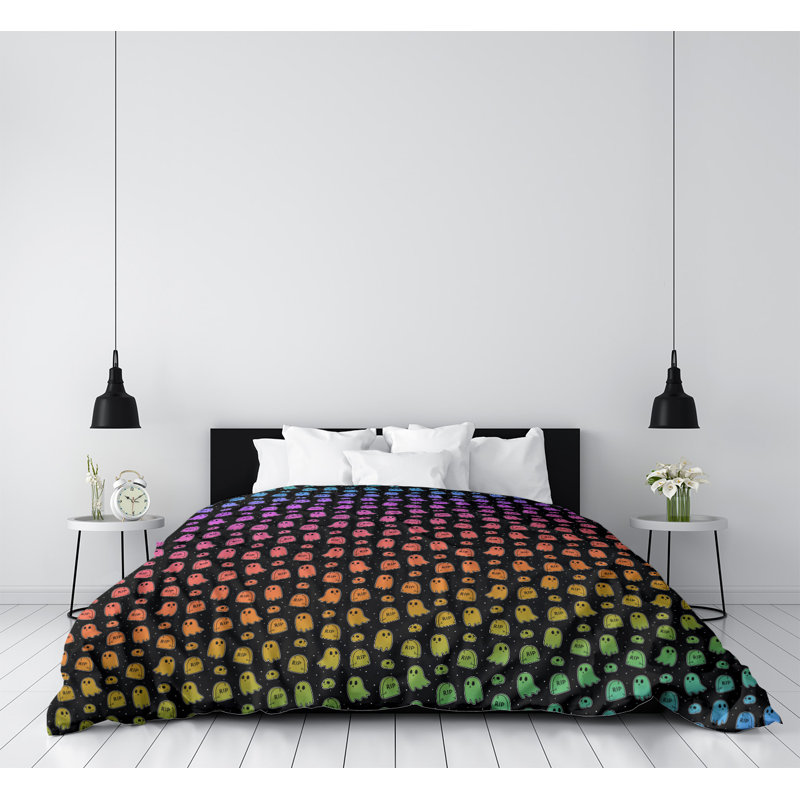 Housse de couette simple Katelyn Elizabeth, Polyester brossé, Housse de couette simple TG, Pink/Green/Yellow