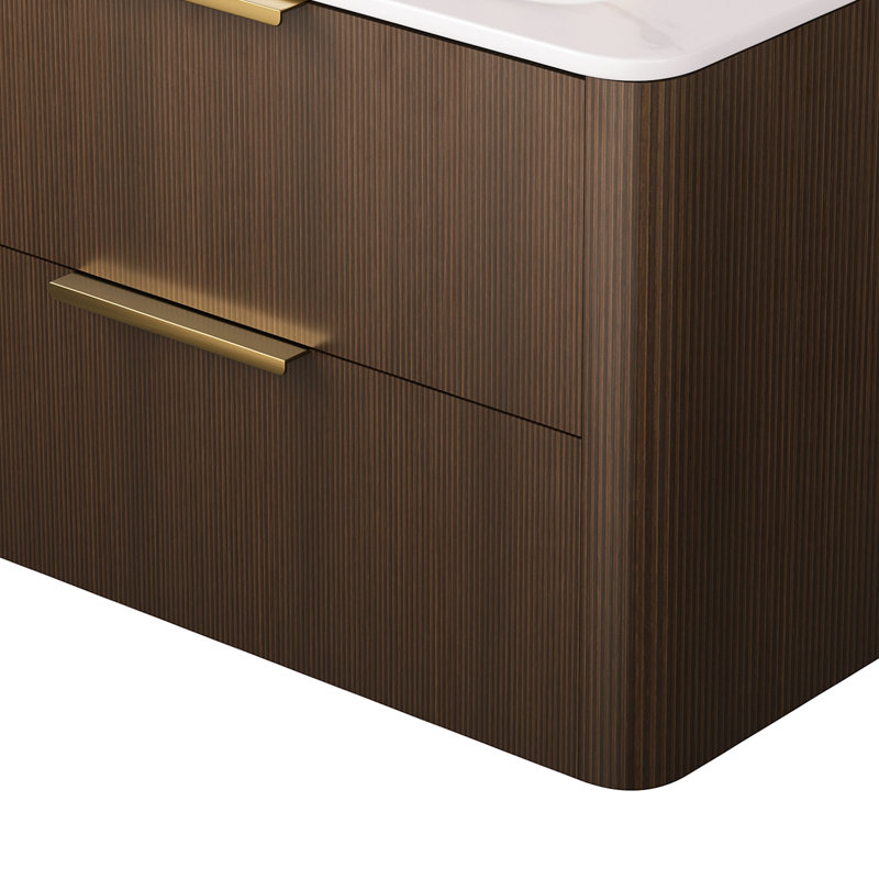 Meuble-lavabo mural moderne de style noyer flottant moderne