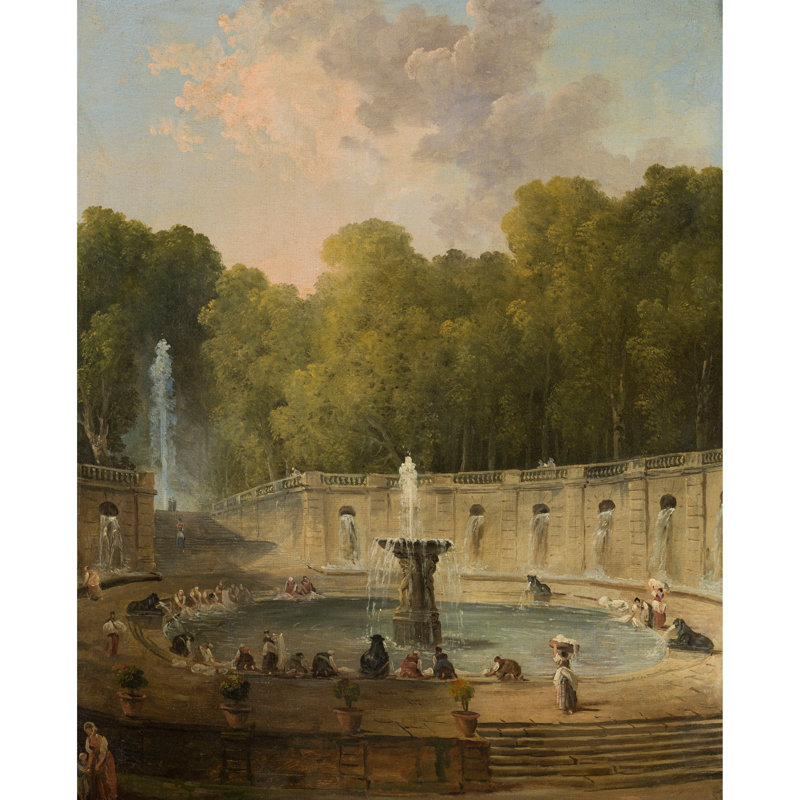 Lavandières dans un parc (1775), H 24 po x l 20 po