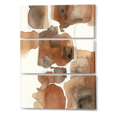 «Liquid Earth Tones V», ensemble d'art mural abstrait à l'encre liquide