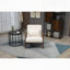 Chaise d'appoint Mid-Century moderne avec structure en bois, chaises de salon rembourrées avec coussin de taille, fauteuil de lecture pour véranda de chambre à coucher-1095798541
