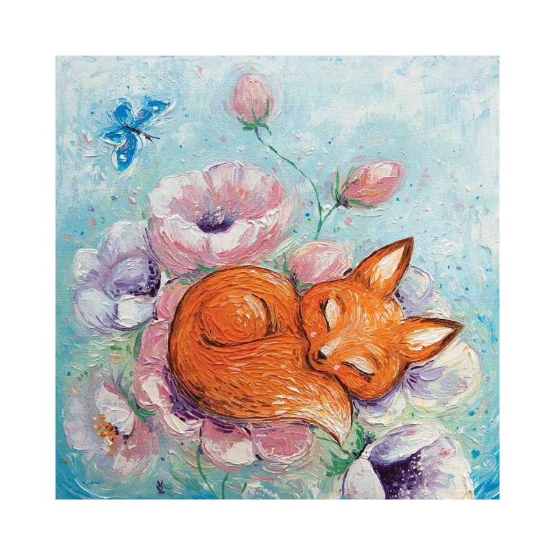 Tender Fox 1 Piece Painting on Canvas, 30.48 cm H x 30.48 cm W, Wrapped Canvas