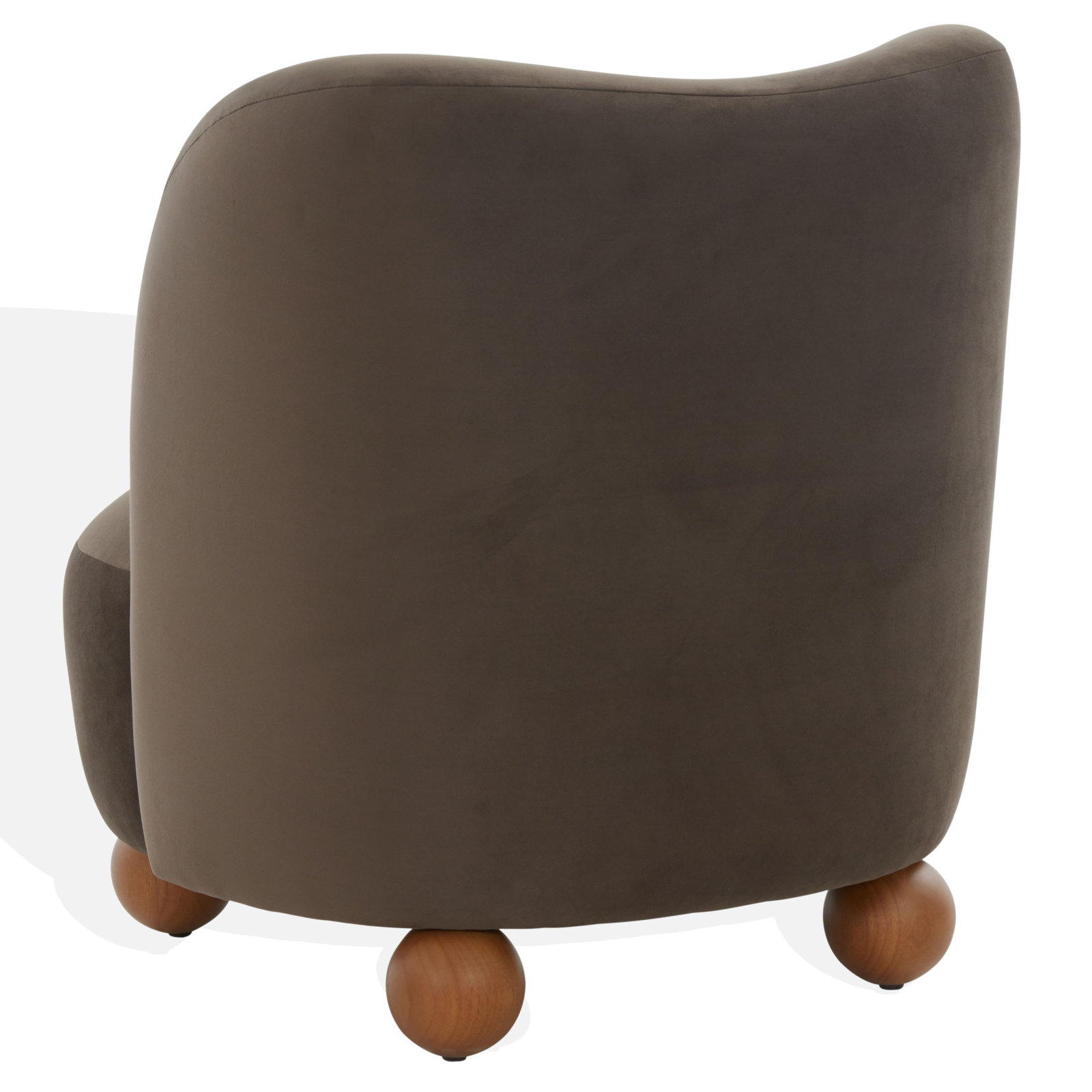 Boucle Slipper Chair, Dark Brown Velvet
