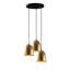 Lustre moderne doré, hauteur réglable 49,2 po x 49,2 po x 49,2 po | Corps en métal, indice de protection IP20 | 3 x douilles E27 (40 W maximum) | Design scandinave élégant pour le salon et la salle à manger, éclairage élégant et glamour-520047500