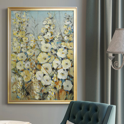Cluster of Hollyhock I, toile encadrée de qualité supérieure - prête à être accrochée