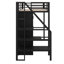 Lit mezzanine en métal avec table de travail, tablette de rangement, garde-robe et escalier-1024273738
