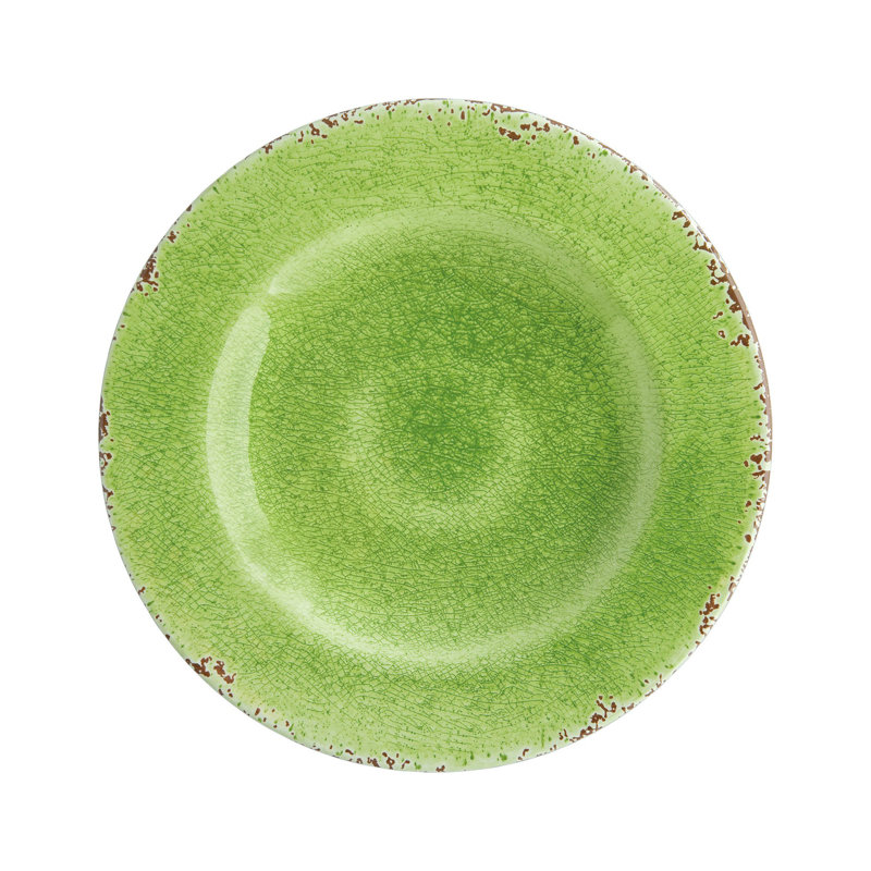 Crackle, 8.75" Plate, Green, Green