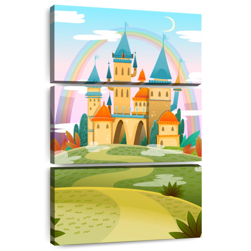 Caricature du château d'Ashelle, H 32 po x l 20 po