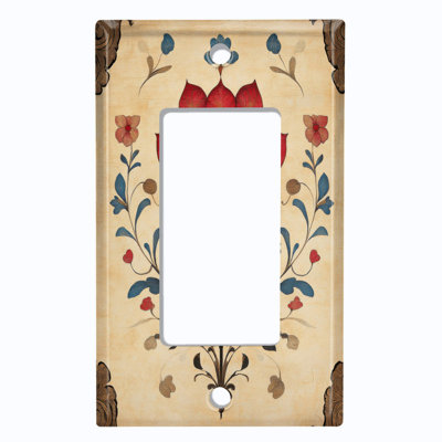 Couvercle de plaque d'interrupteur en métal; Fauteuil à bascule GFI taille 1 US - fleur rustique