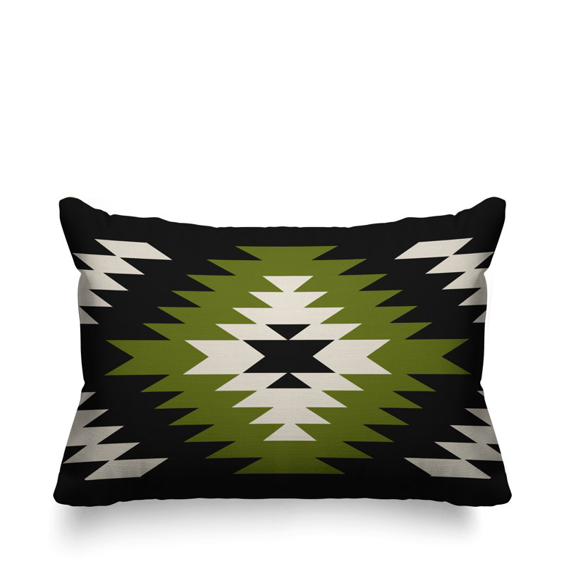 Coussin décoratif intérieur / extérieur Southwestern, Chartreuse, H 18 po x l 25 po