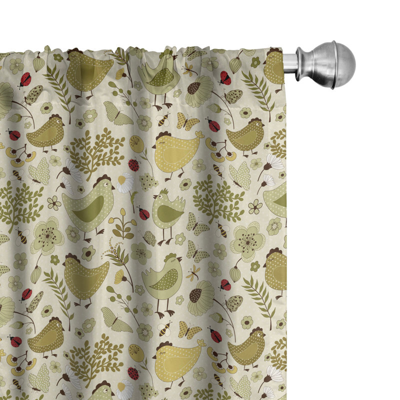 Floral Semi-Sheer Rod Pocket Curtain Panels, 28" x 84"