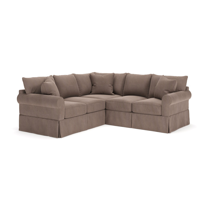 Canapé modulaire de coin 94 po Amari, Orienté à droite, Velours Bella Performance cacao Bella