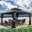 Alexander Dark Brown Double Roof Hardtop Gazebo with Curtain and Mosquito Netting-98229955