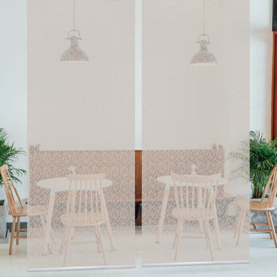 Hanging Panel Divider, Sheer Privacy Room Partition Screen, 36"wx96"l, Set Of 2